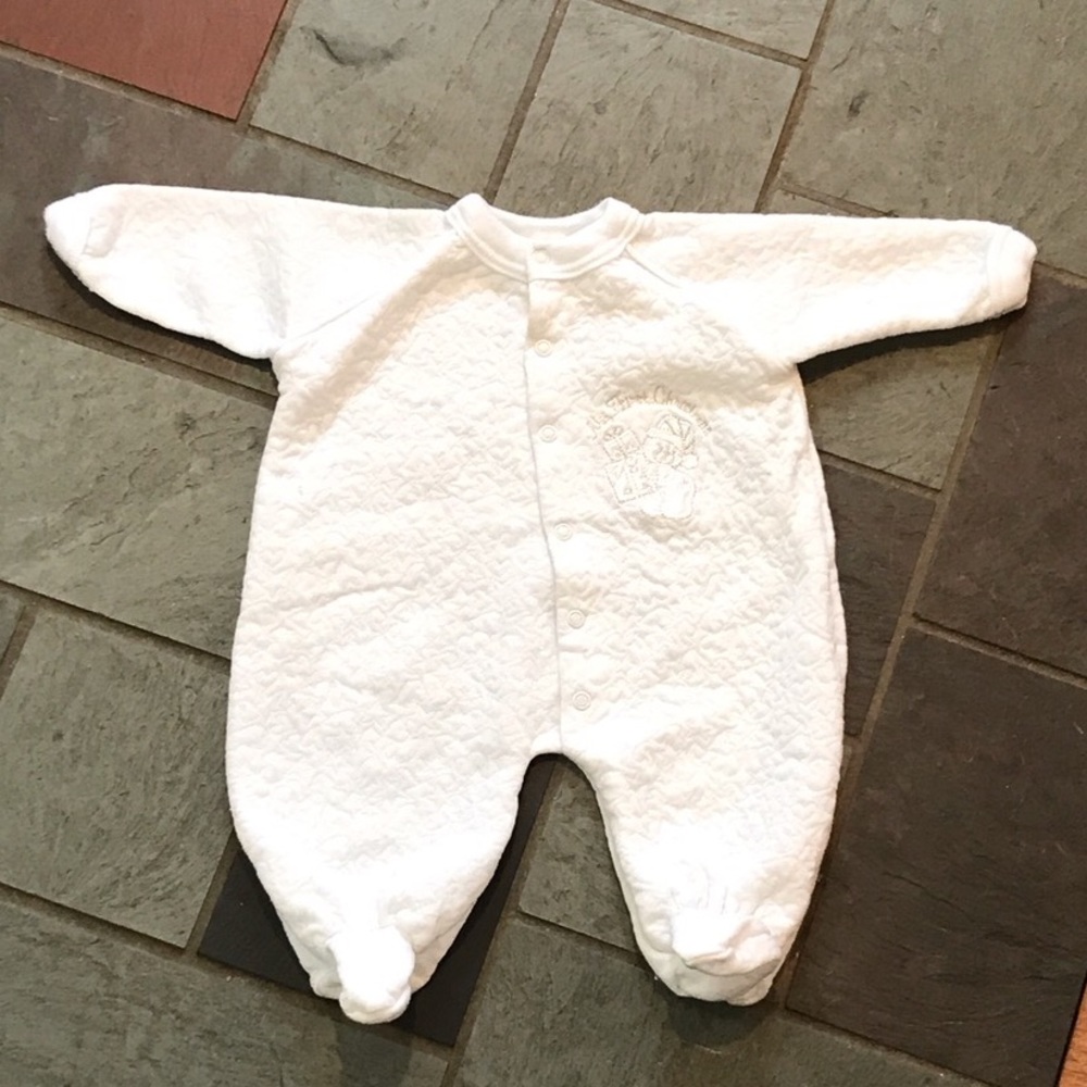 3-6 month Baby's First Christmas Footed Pajamas